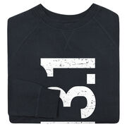 Running Raglan Crew Neck Pullover - 13.1 Half Marathon Vertical