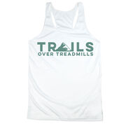 Women's Racerback Performance Tank Top - Trails Over Treadmills