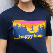 Running Short Sleeve Crop Tee - Happy Hour