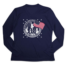 Women's Long Sleeve Tech Tee - Run For The Red, White & Blue
