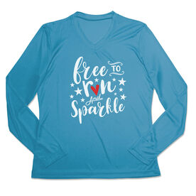 Women's Long Sleeve Tech Tee - Free To Run And Sparkle