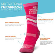 Socrates® Mid-Calf Socks - She Believed She Could
