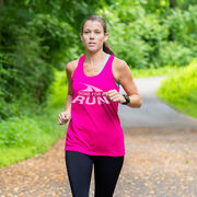 Women's Racerback Performance Tank Top - Gone For a Run&reg; White Logo