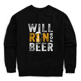 Running Raglan Crew Neck Pullover - Will Run For Beer