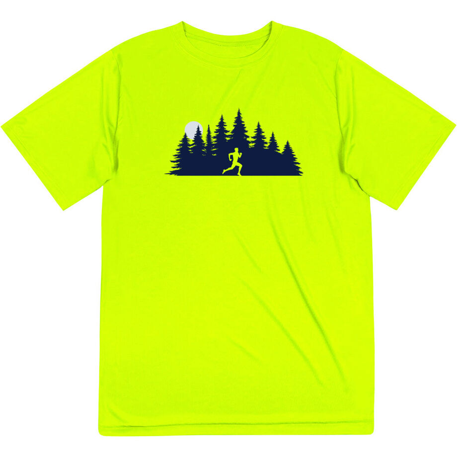 Men's Running Short Sleeve Performance Tee - Moonlit Run (Male)