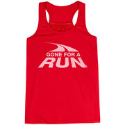 Flowy Racerback Tank Top - Gone For a Run White Logo