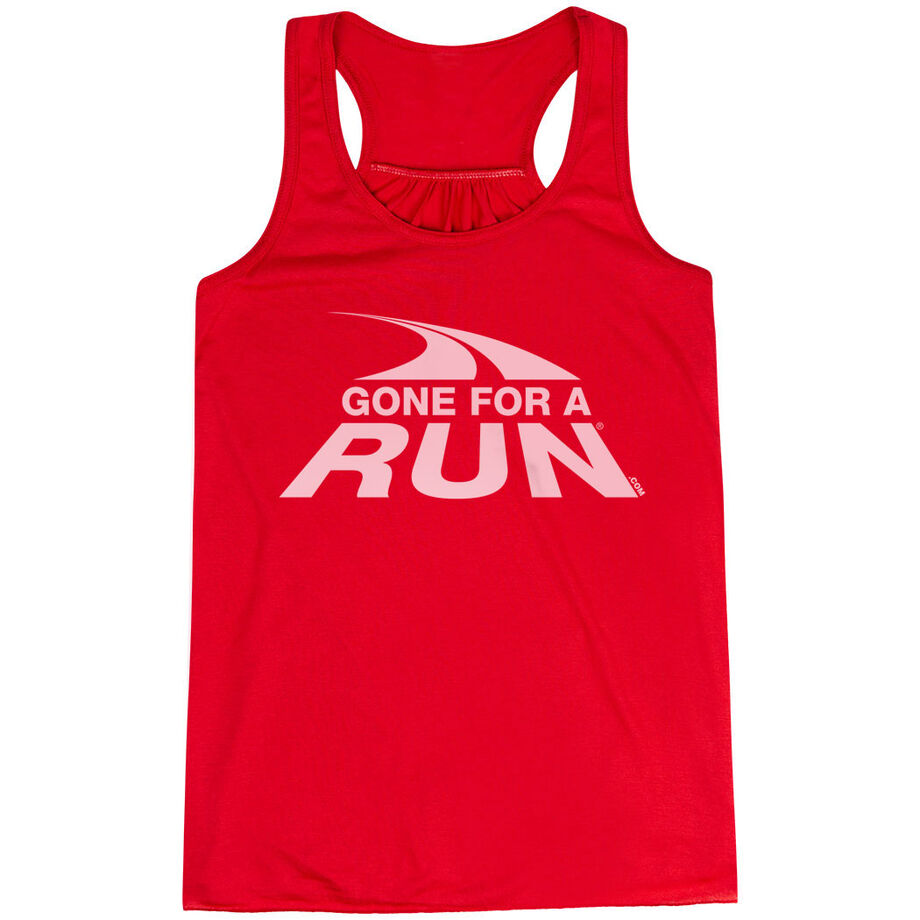 Flowy Racerback Tank Top - Gone For a Run White Logo