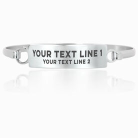 Silver Endurance Bracelets For Runners Cuff Personalized Engraved Clasp Bracelet Custom Text
