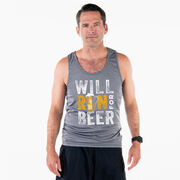 Men's Running Performance Tank Top - Will Run For Beer