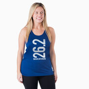 Women's Racerback Performance Tank Top - 26.2 Marathon Vertical