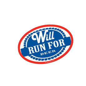 Will Run for Beer Mini Car Magnet - Fun Size