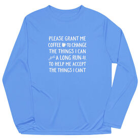 Men's Running Long Sleeve Performance Tee - Please Grant Me Coffee