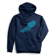 Statement Fleece Hoodie -  Winged Foot Inspirational Words