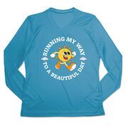 Women's Long Sleeve Tech Tee - Running My Way to a Beautiful Day