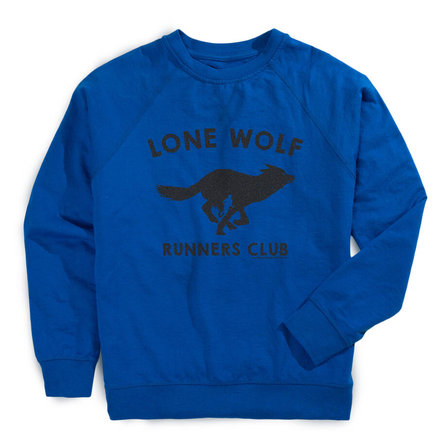 Running Raglan Crew Neck Pullover - Run Club Lone Wolf
