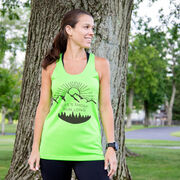 Women's Racerback Performance Tank Top - Life's Short Run Long (Mountains)