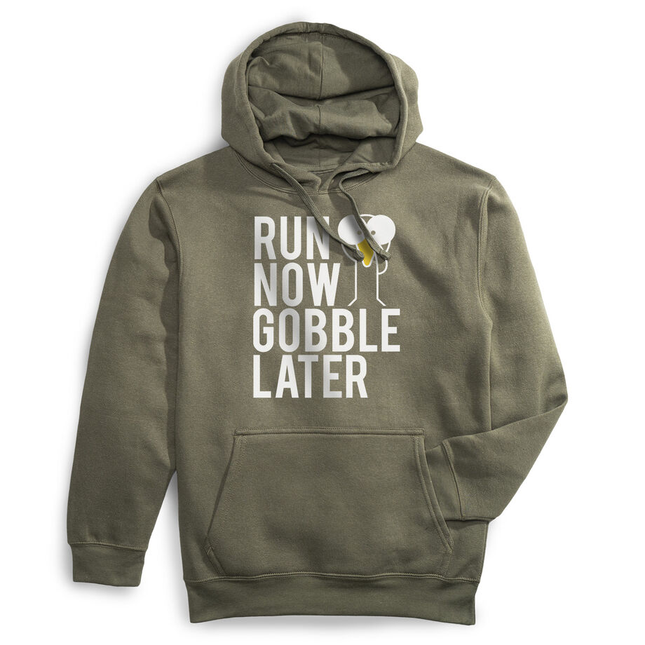 Statement Fleece Hoodie -  Run Now Gobble Later (Bold)