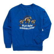 Running Raglan Crew Neck Pullover - Run Now Gobble Later Turkey Trot