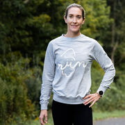Running Raglan Crew Neck Pullover - Santa Run Face