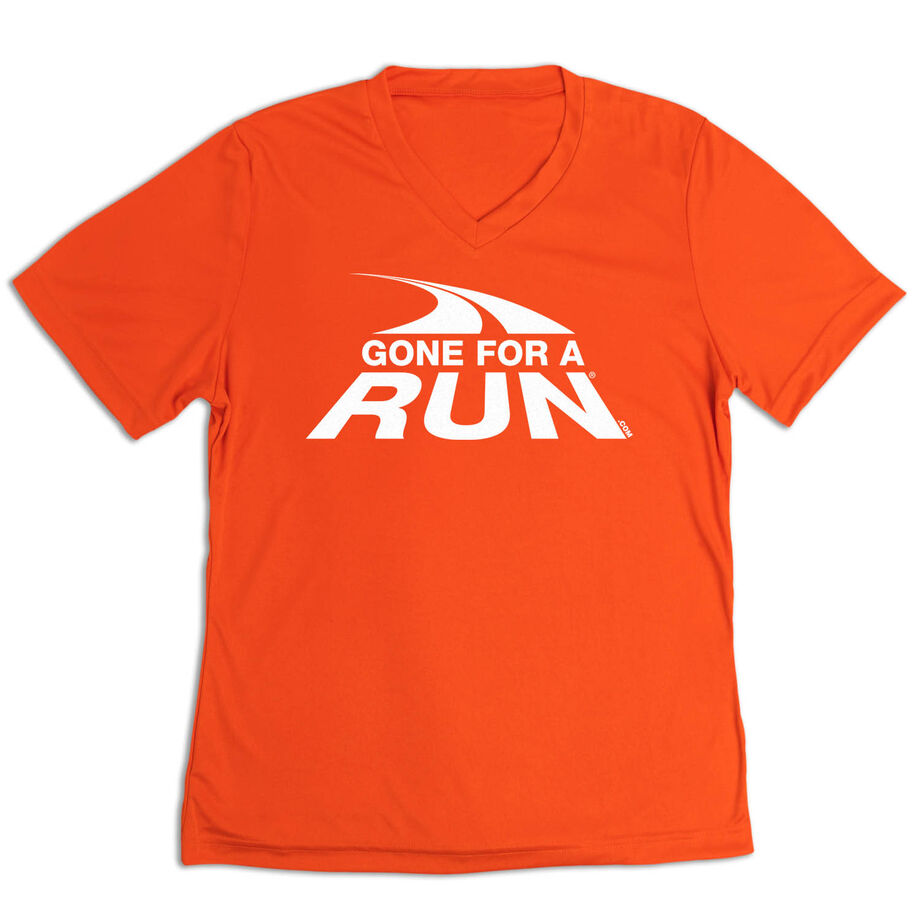 Women's Short Sleeve Tech Tee - Gone For a Run White Logo