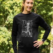 Running Raglan Crew Neck Pullover - This Is My Happy Hour