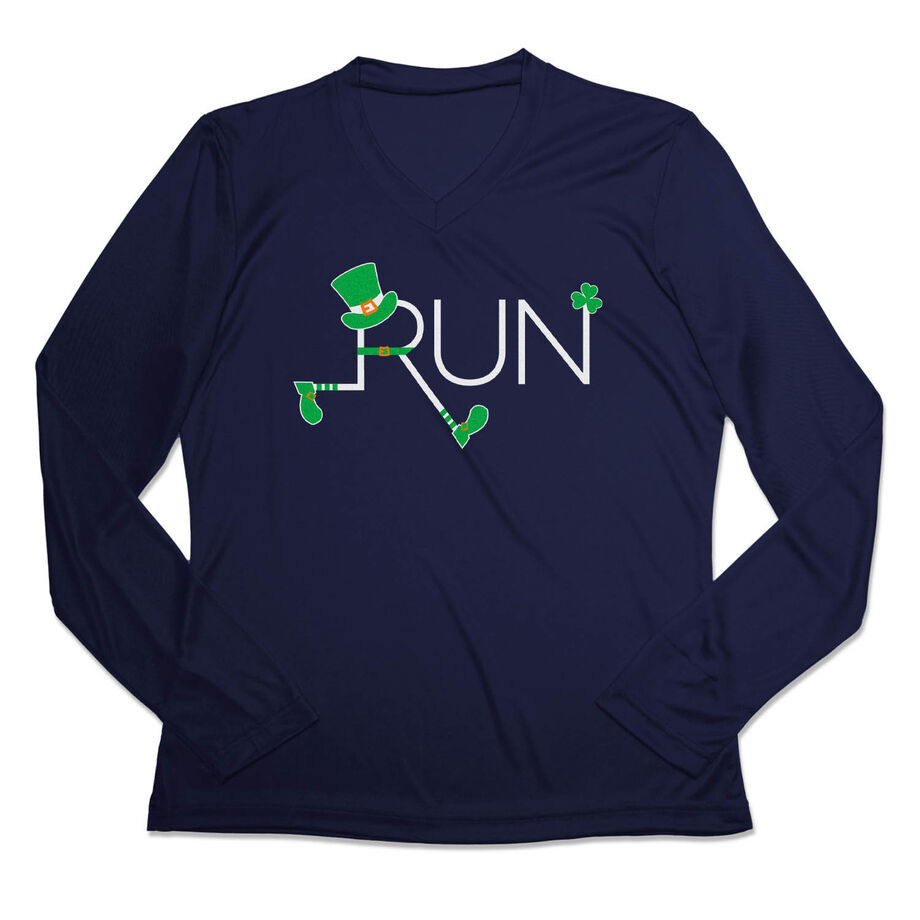 Women's Long Sleeve Tech Tee - Let's Run Lucky