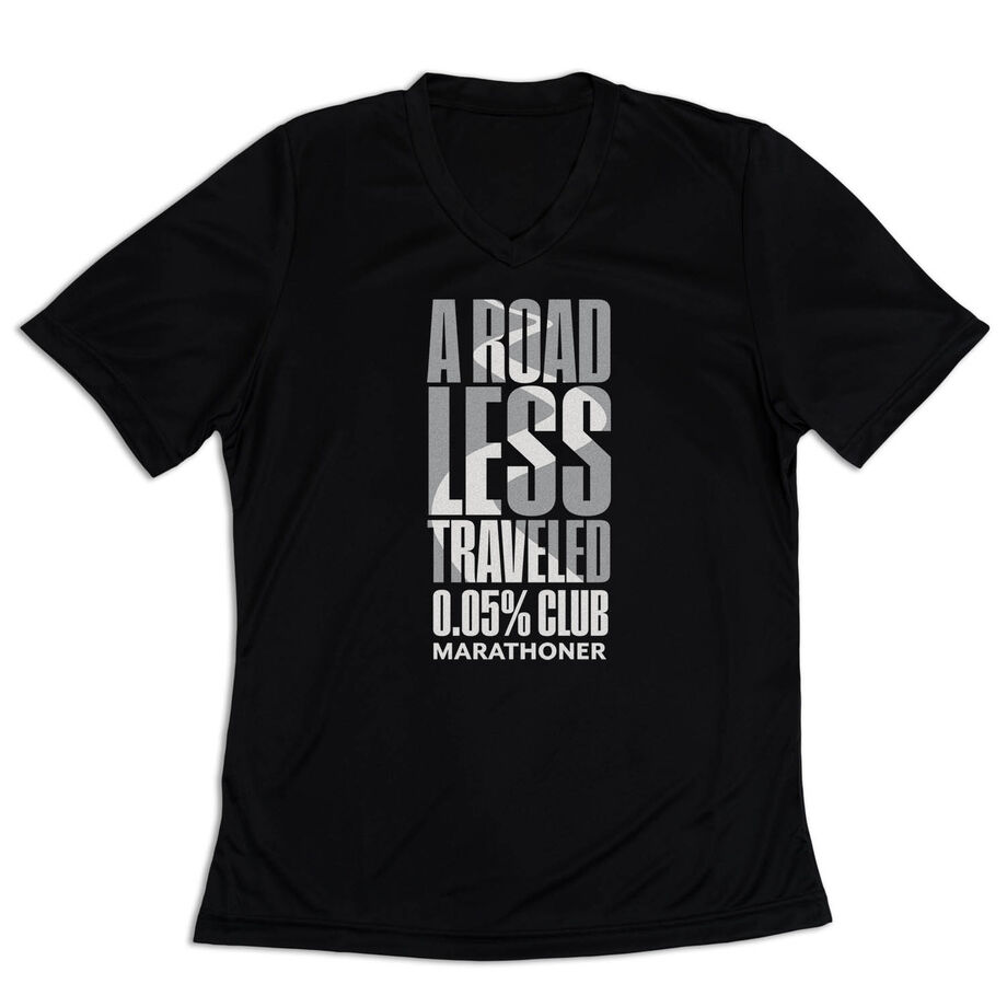 Women's Short Sleeve Tech Tee - A Road Less Traveled - Marathoner