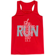 Flowy Racerback Tank Top - She Believed She Could So She Did 13.1