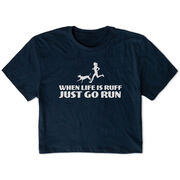 Running Short Sleeve Crop Tee - Life is Ruff