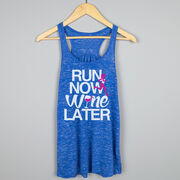 Flowy Racerback Tank Top - Run Now Wine Later (Bold)