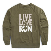 Running Raglan Crew Neck Pullover - Live Love Run Silhouette