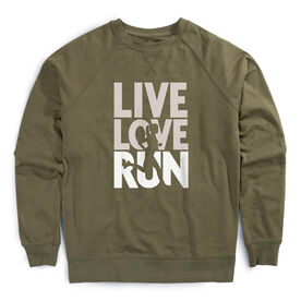 Running Raglan Crew Neck Pullover - Live Love Run Silhouette