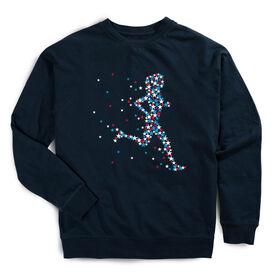 Running Raglan Crew Neck Pullover - Patriotic Runner Girl