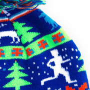 Running Knit Hat - Christmas Sweater (Neon)