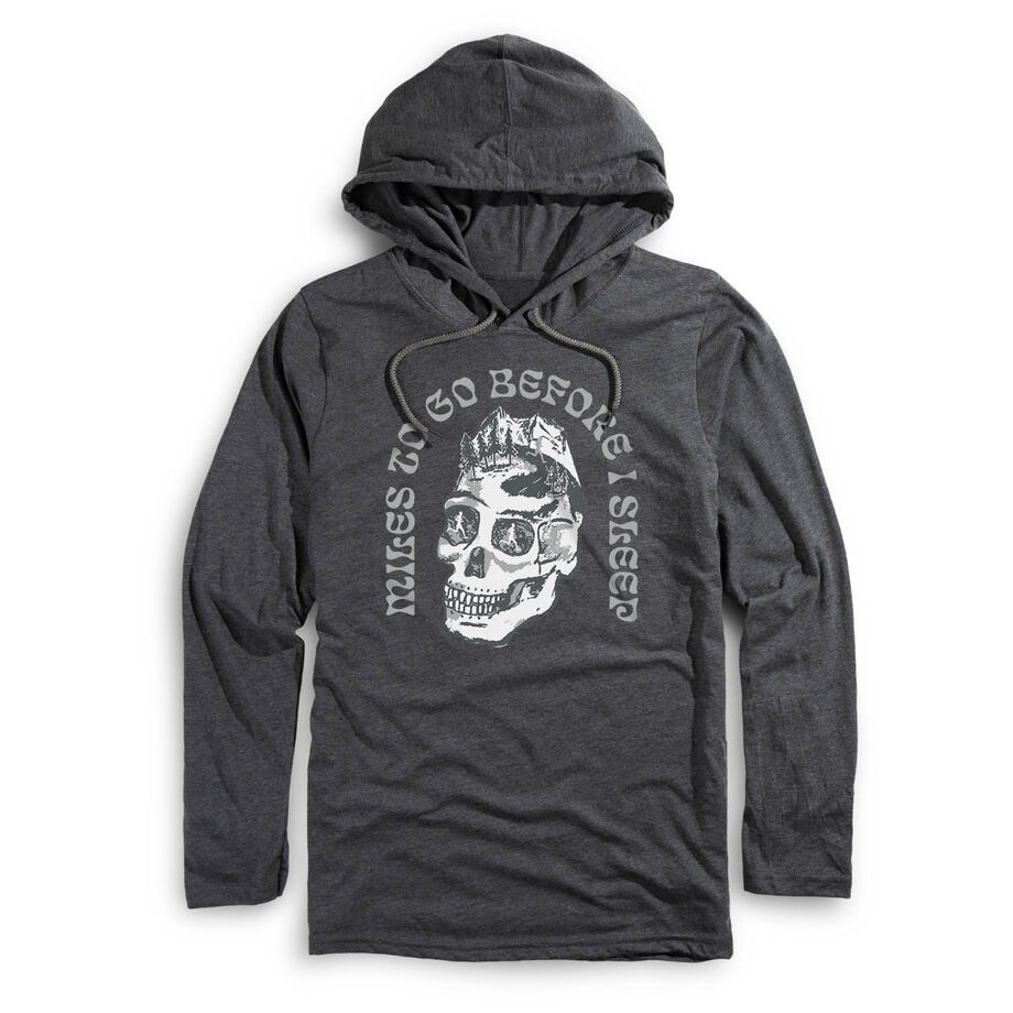 Running Lightweight Hoodie - Miles To Go Before I Sleep - Skull