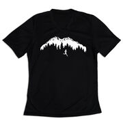 Women's Short Sleeve Tech Tee - Trail Runner in the Mountains