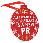 Running Round Ceramic Ornament - All I Want for Christmas