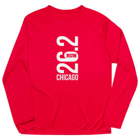 Men's Running Long Sleeve Tech Tee - Chicago 26.2 Vertical