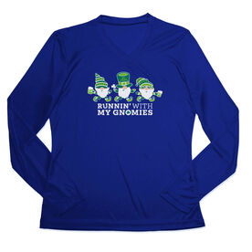 Women's Long Sleeve Tech Tee - Runnin' With My Gnomies&reg; - Lucky