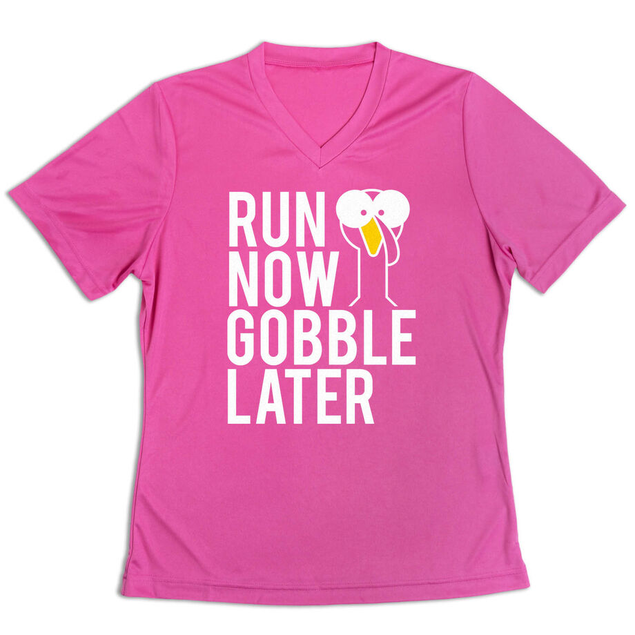 Women's Short Sleeve Tech Tee - Run Now Gobble Later (Bold)