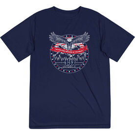 Men's Running Short Sleeve Performance Tee - We Run Free Because Of The Brave