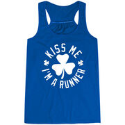 Running Flowy Racerback Tank Top - Kiss Me I am a Runner Shamrock