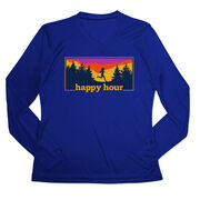 Women's Long Sleeve Tech Tee - Happy Hour