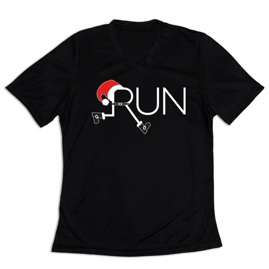 Women's Short Sleeve Tech Tee - Let's Run For Christmas