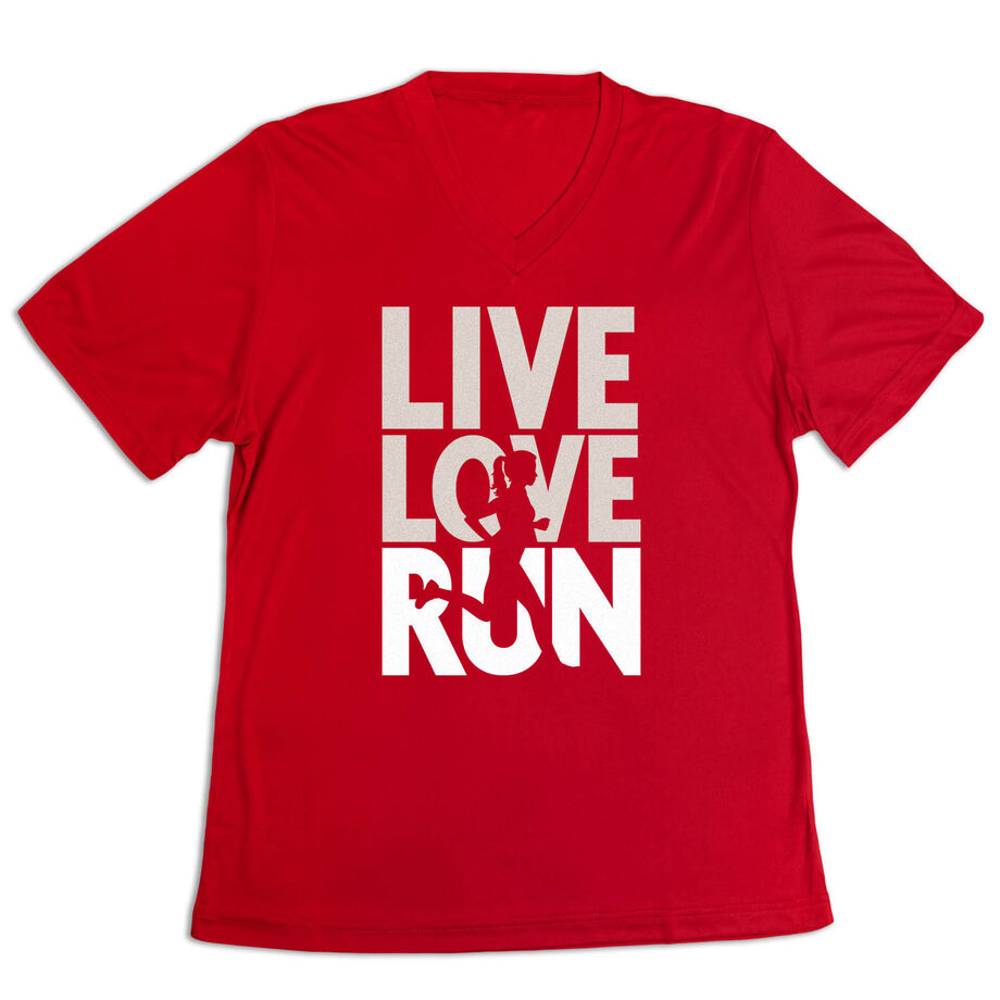 Women's Short Sleeve Tech Tee - Live Love Run Silhouette