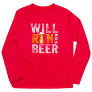 Men's Running Long Sleeve Performance Tee - Will Run For Beer