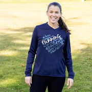 Women's Long Sleeve Tech Tee - Live Love Run Heart