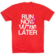 Running Short Sleeve T-Shirt - Run Now Wine Later (Bold)