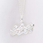 Sterling Silver Swim Bike Run Triathlon Necklace