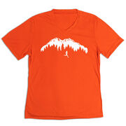 Women's Short Sleeve Tech Tee - Trail Runner in the Mountains